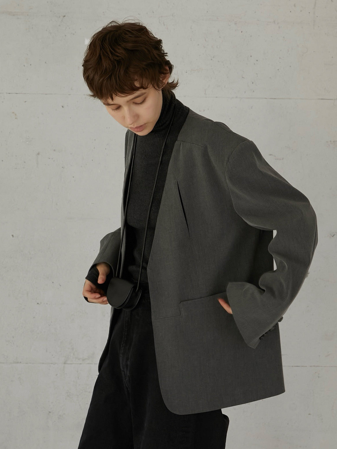 ジャケット・アウター LA PEAU DE GEM halfsleeve hole jacket ジャケット・アウター LA PEAU DE GEM halfsleeve hole jacket