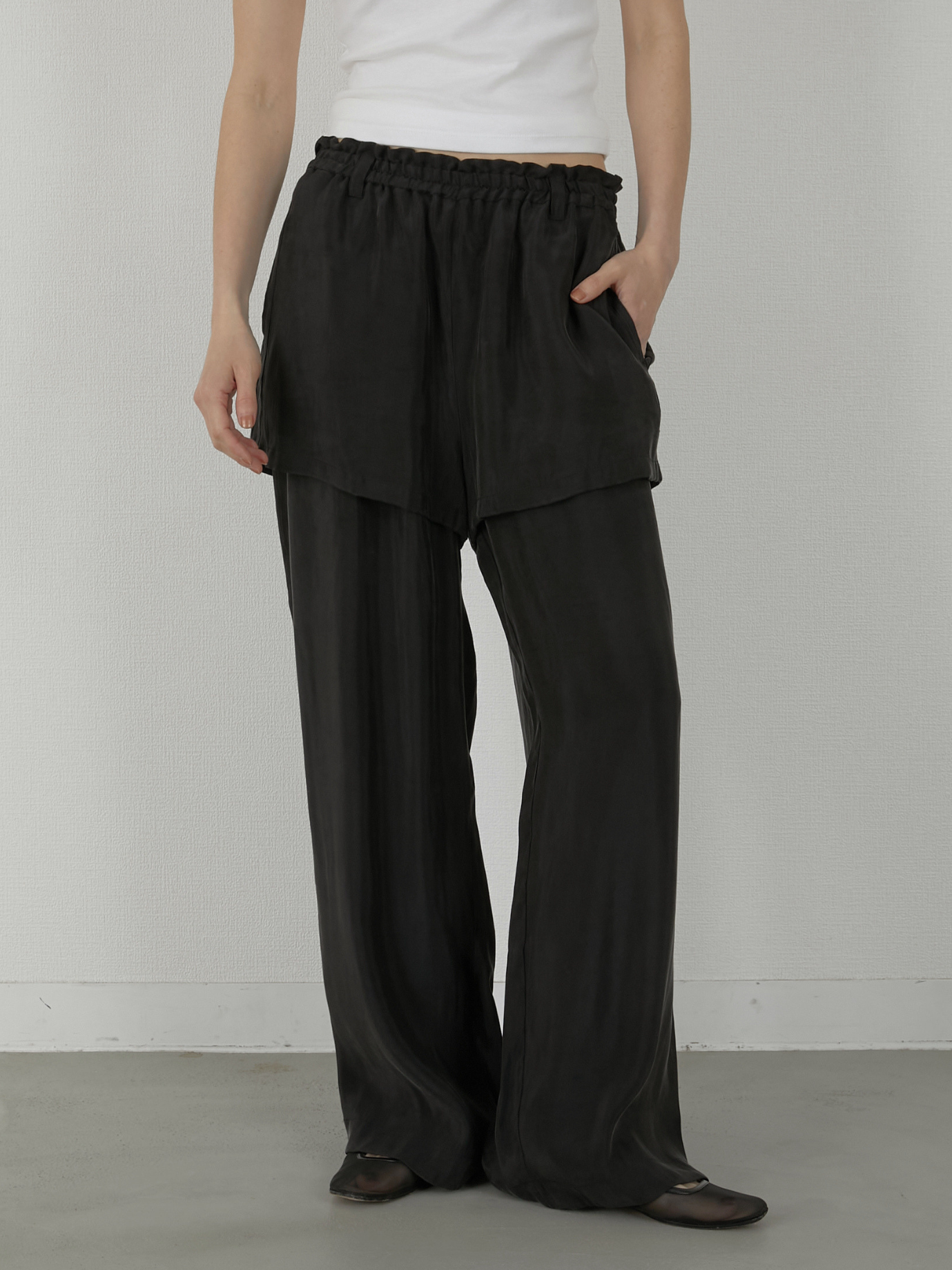 【定価17600円】LA PEAU DE GEM レイヤードパンツ ブラック layered pants – LA PEAU DE GEM