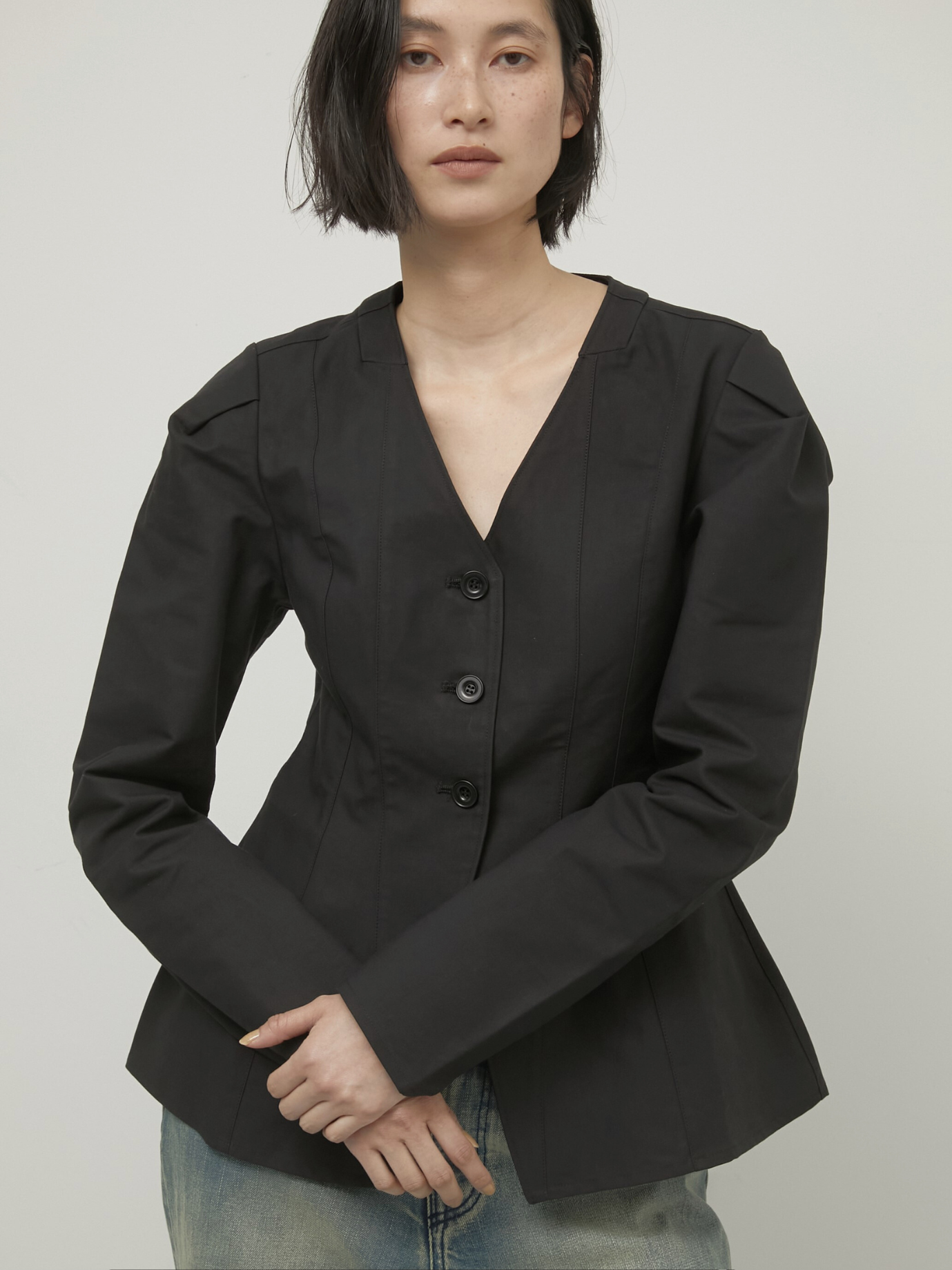 shape no collar jacket – LA PEAU DE GEM