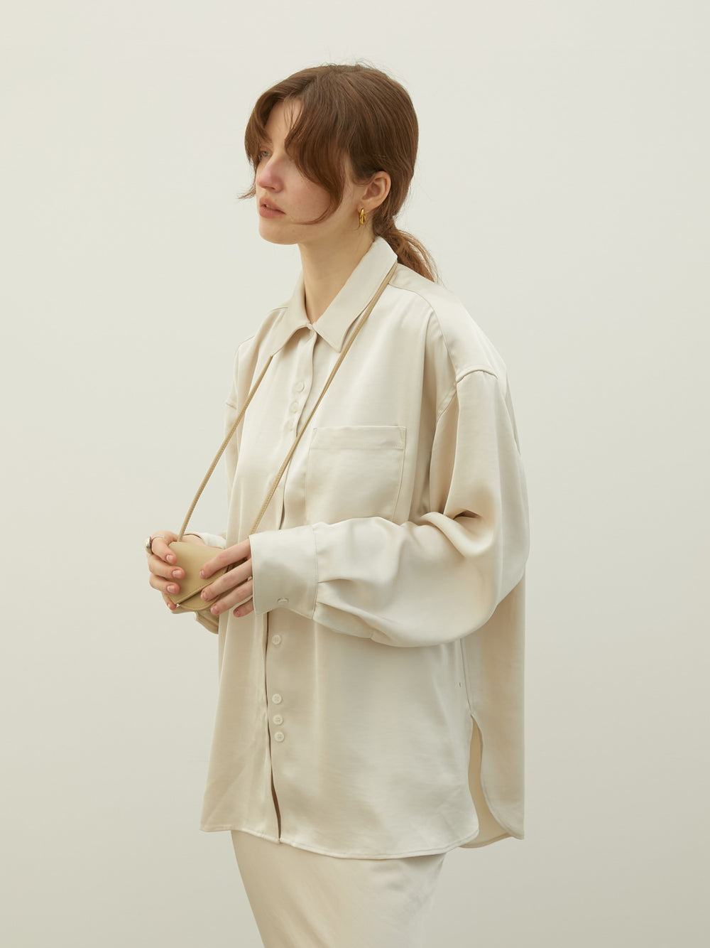 2way satin wrap shirt