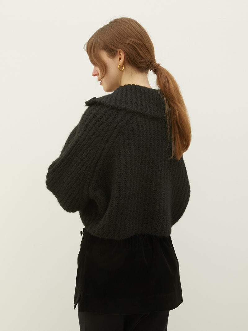 high neck short knit