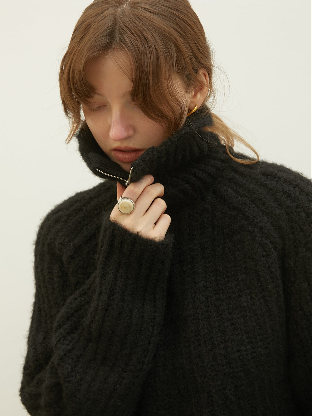 high neck short knit