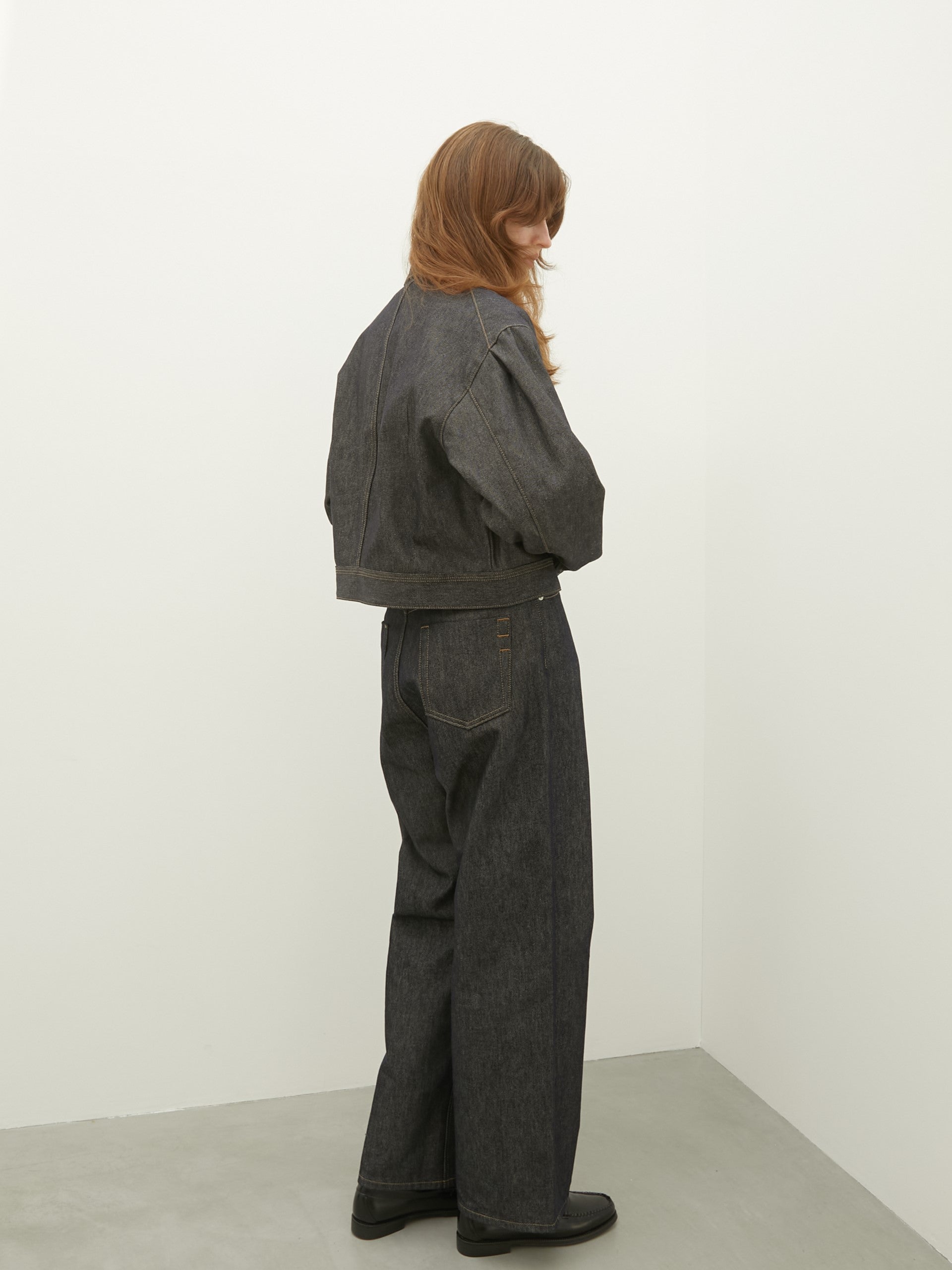 high waist straight denim pants – LA PEAU DE GEM