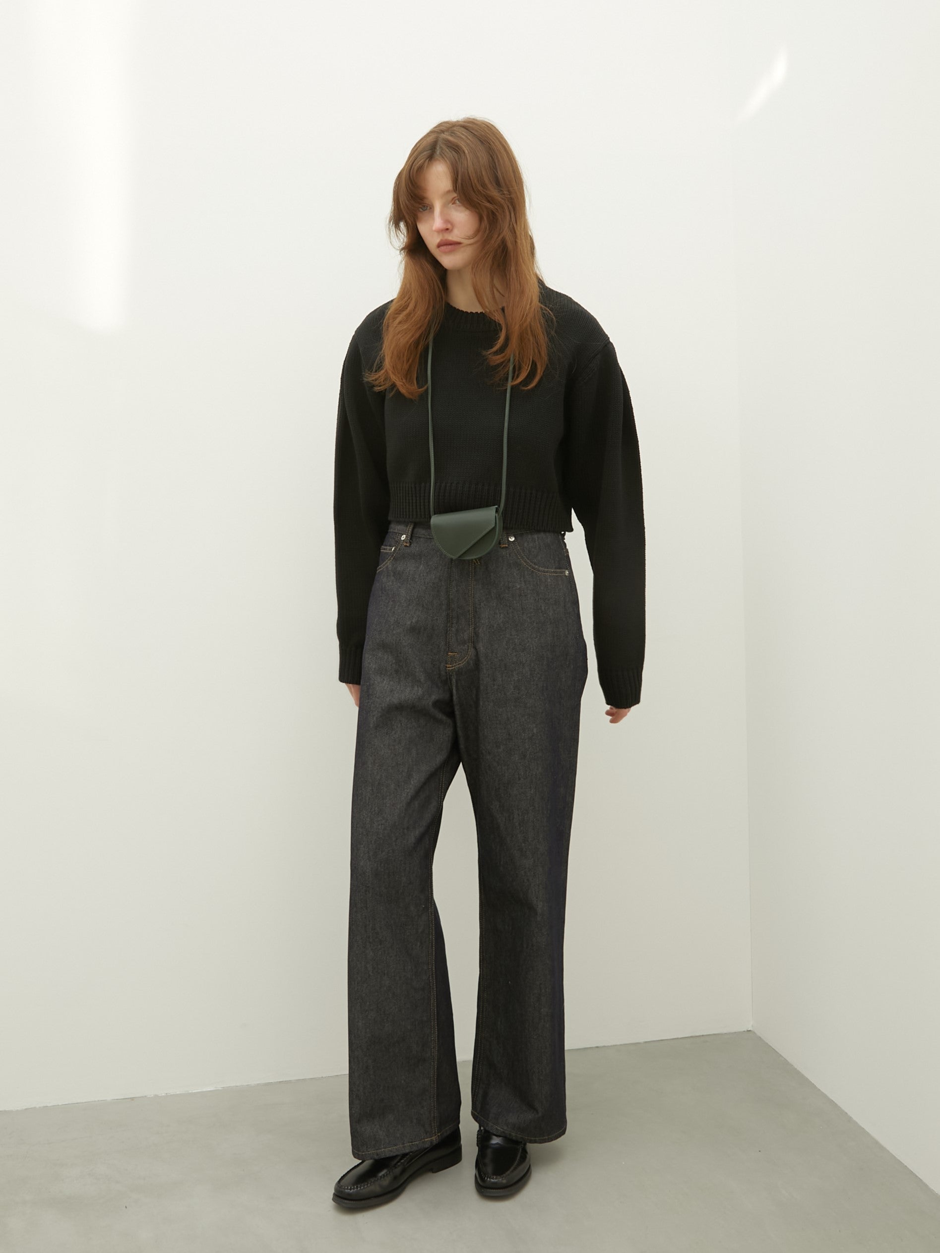 high waist straight denim pants – LA PEAU DE GEM
