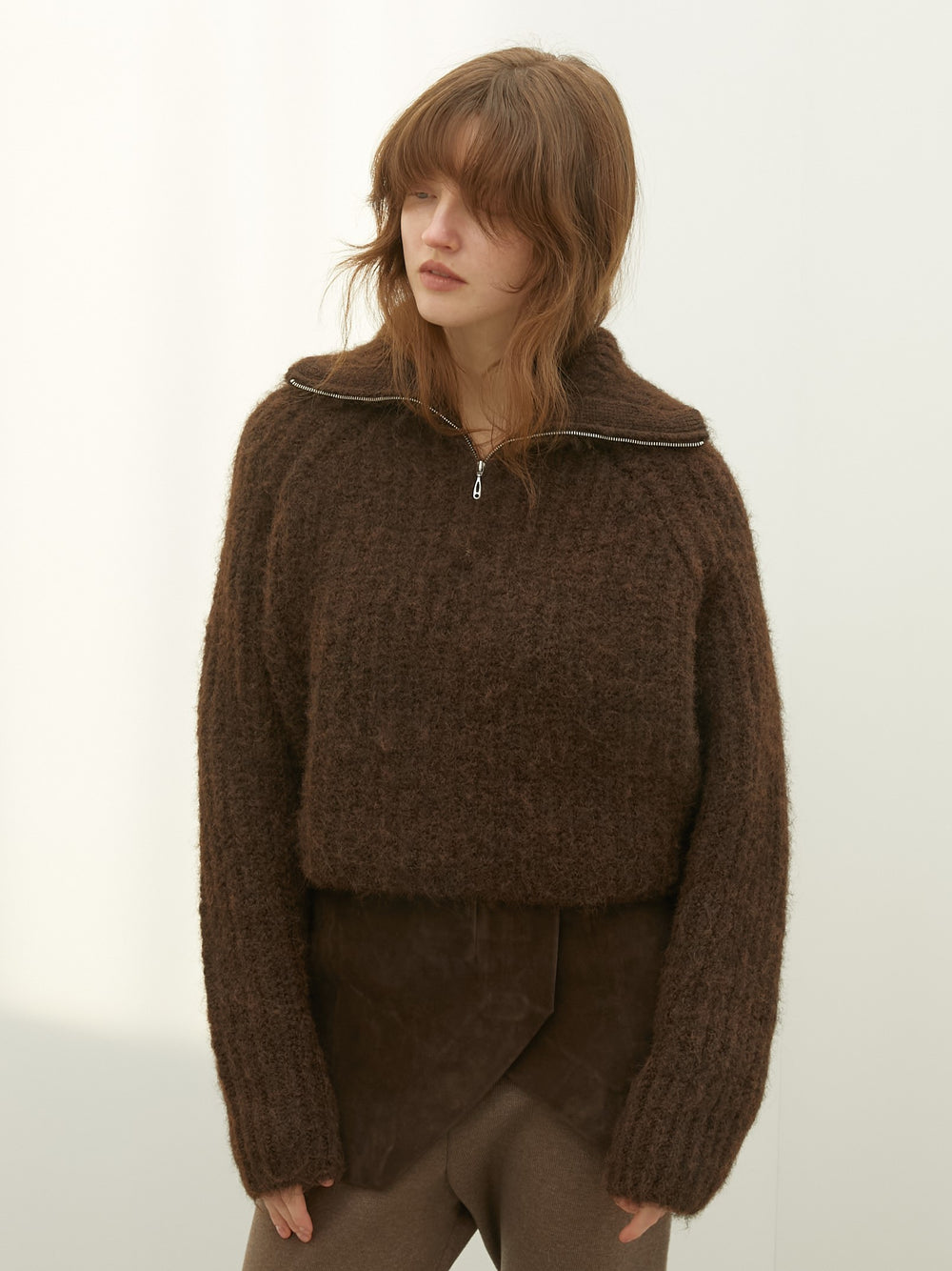 high neck short knit