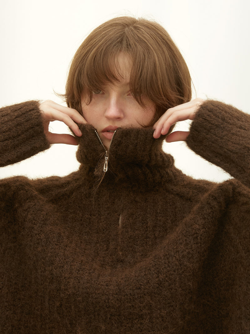 high neck short knit