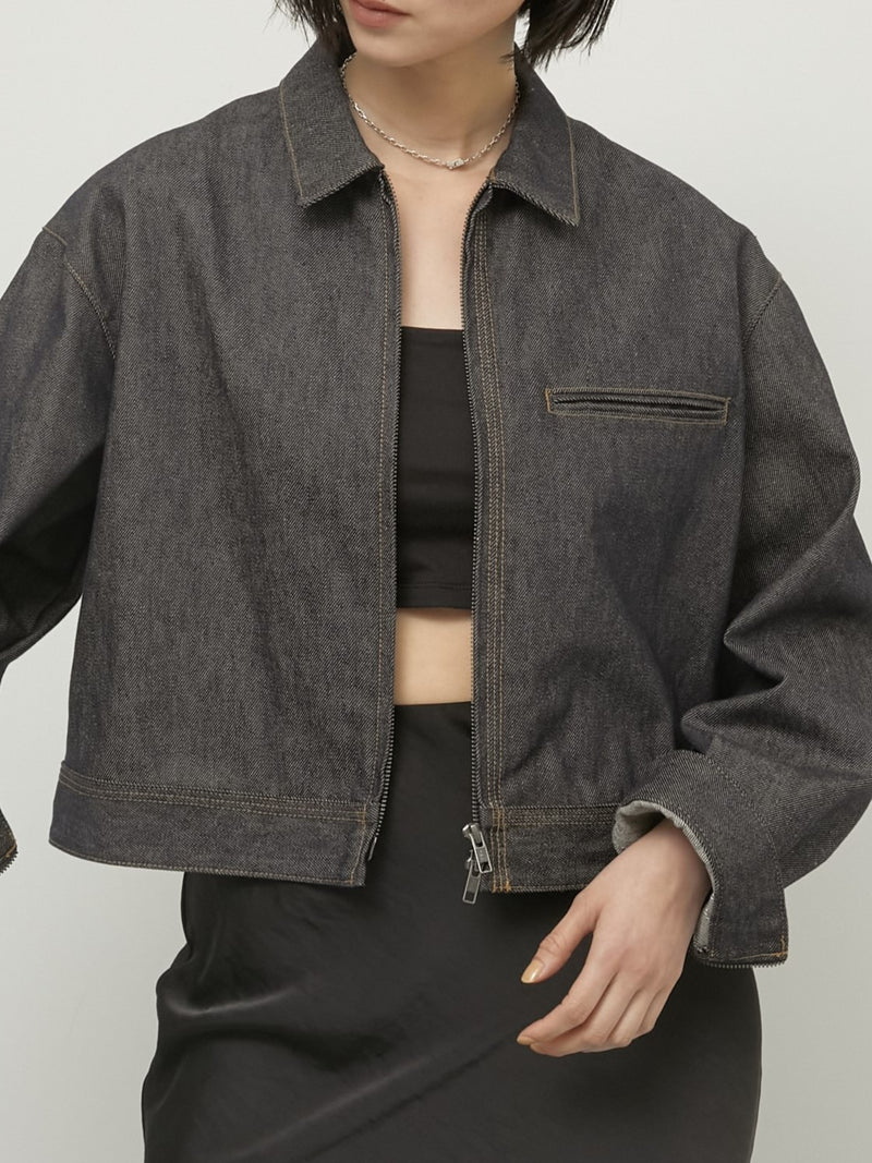 box denim blouson
