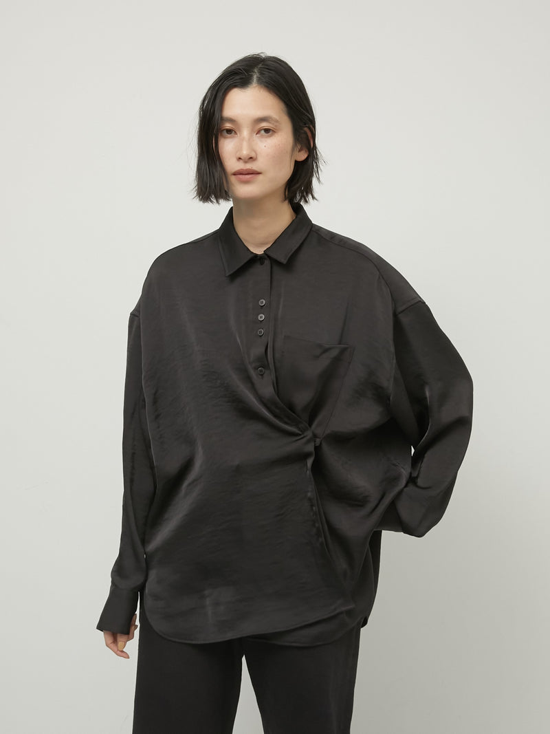 2way satin wrap shirt