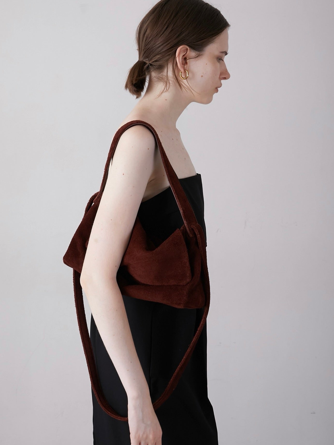 double shoulder suede bag[suede] – LA PEAU DE GEM