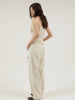 high waist straight denim pants