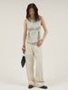 high waist straight denim pants
