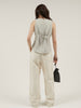 high waist straight denim pants