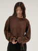 sleeve tuck cropped long tee