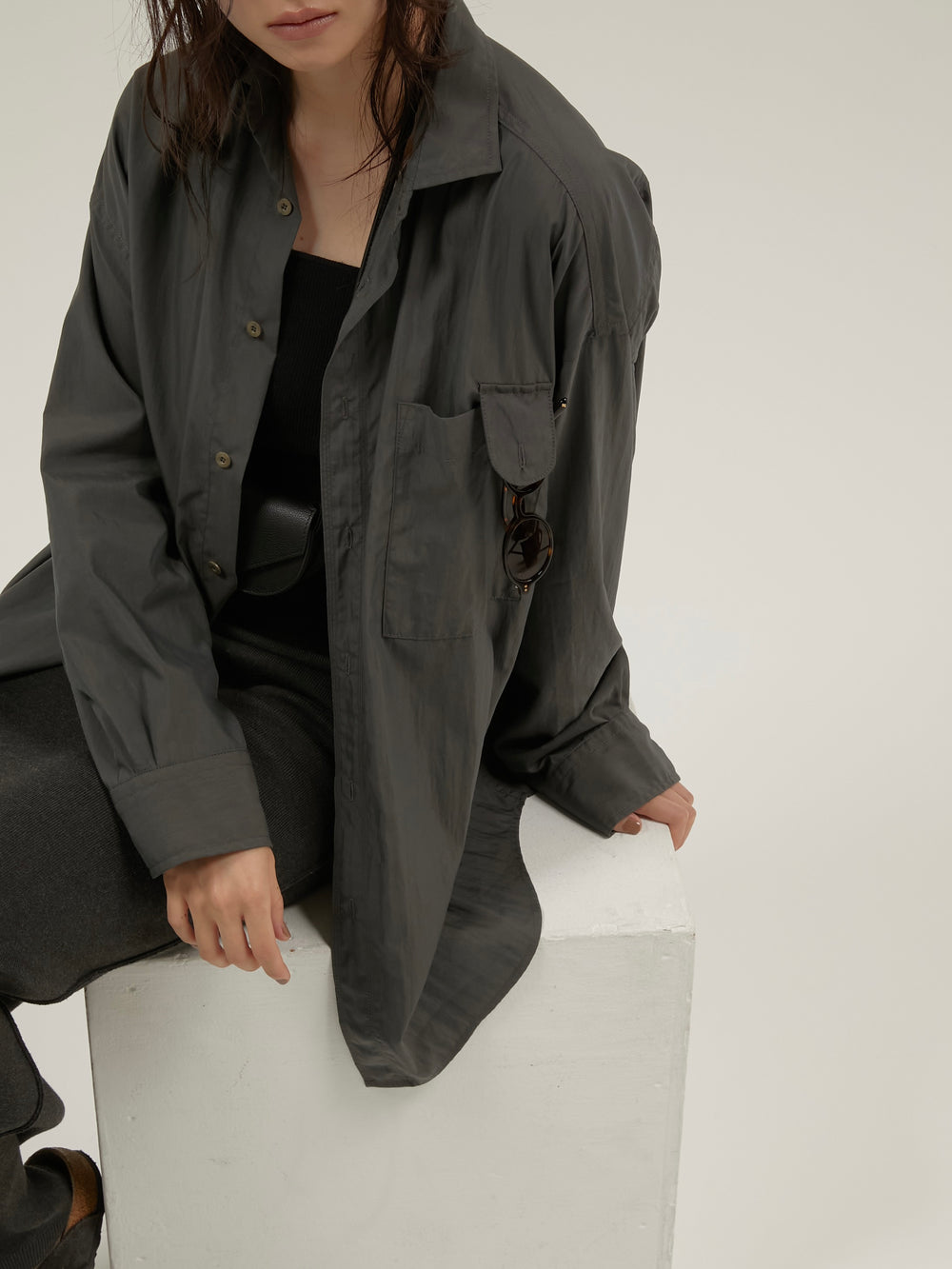 micro collar shirt