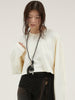 sleeve tuck cropped long tee