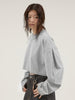 sleeve tuck cropped long tee