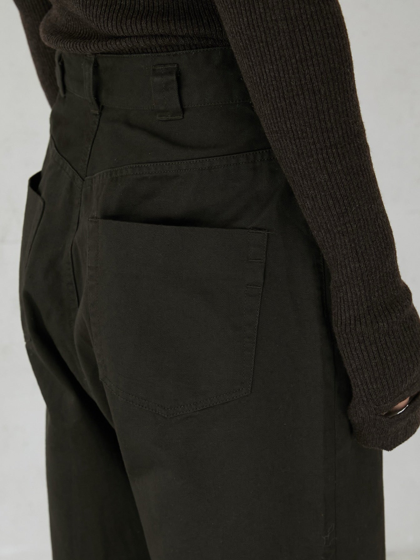 high waist straight twill pants – LA PEAU DE GEM