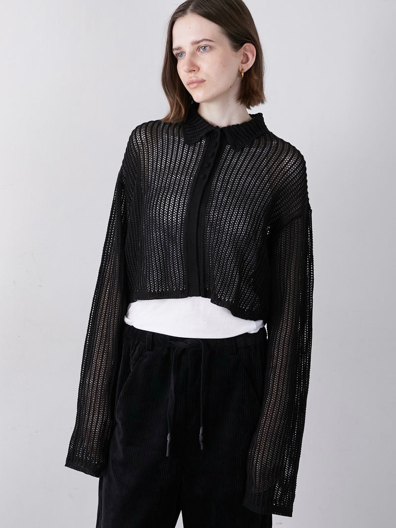 [8/21発売]mesh polo cardigan
