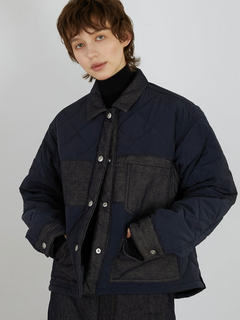 denim quilting blouson