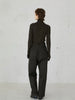 high waist straight twill pants