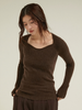 heart neck rib knit