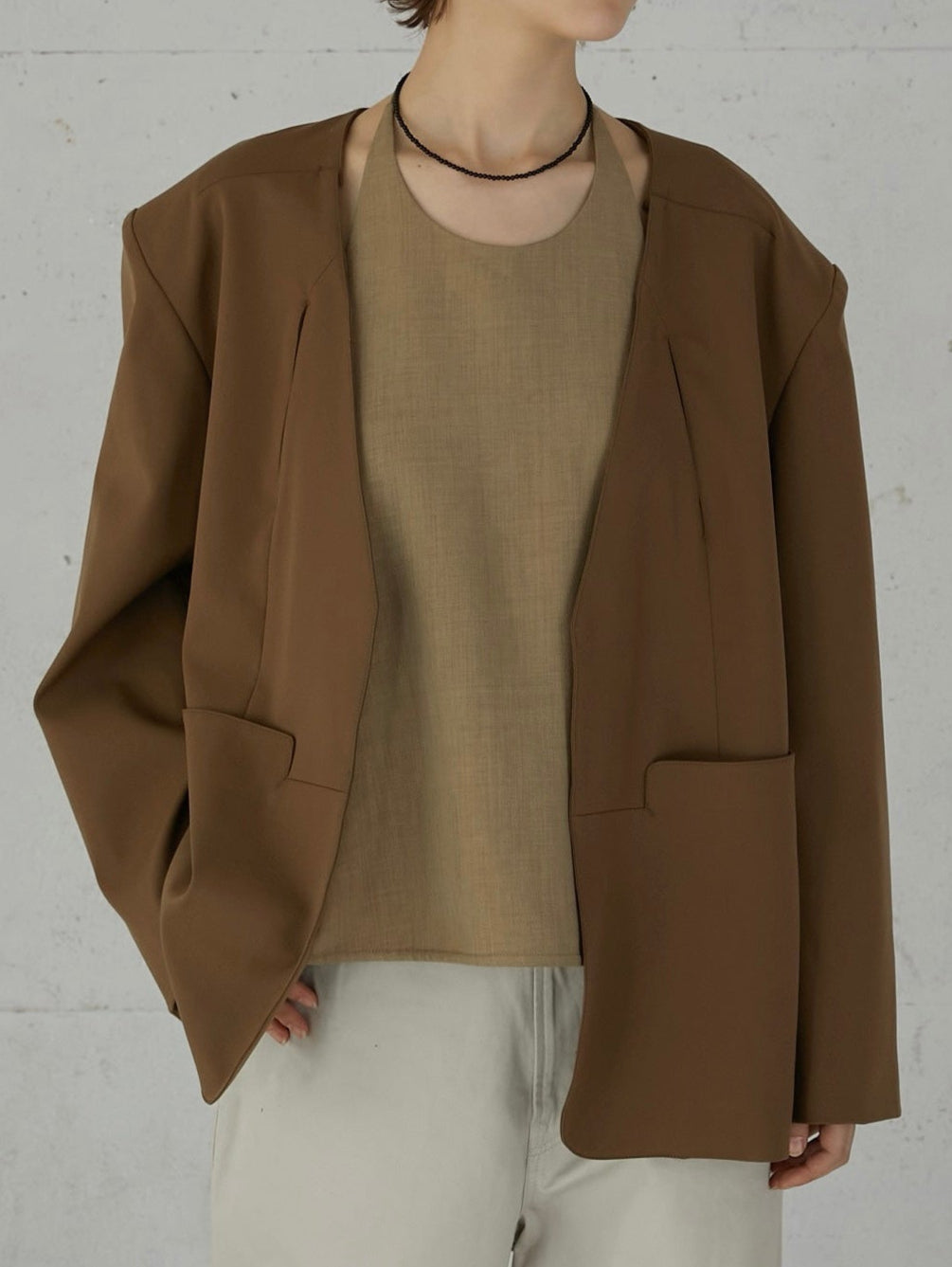 no collar hole jacket – LA PEAU DE GEM