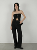 high waist straight denim pants