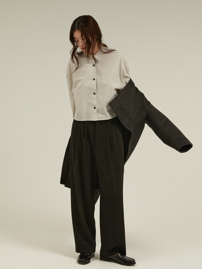 stripe cropped shirt