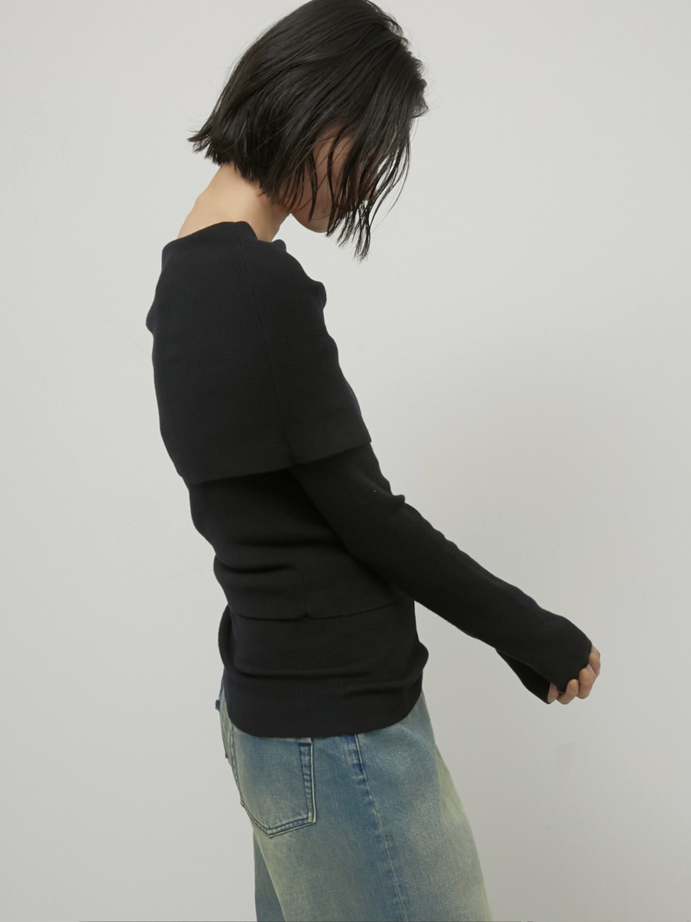 two piece off shoulder knit