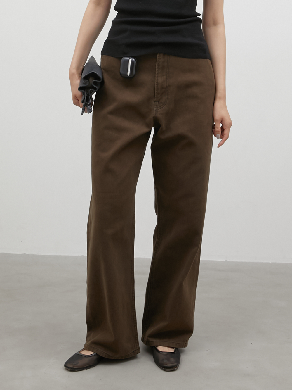high waist straight denim pants