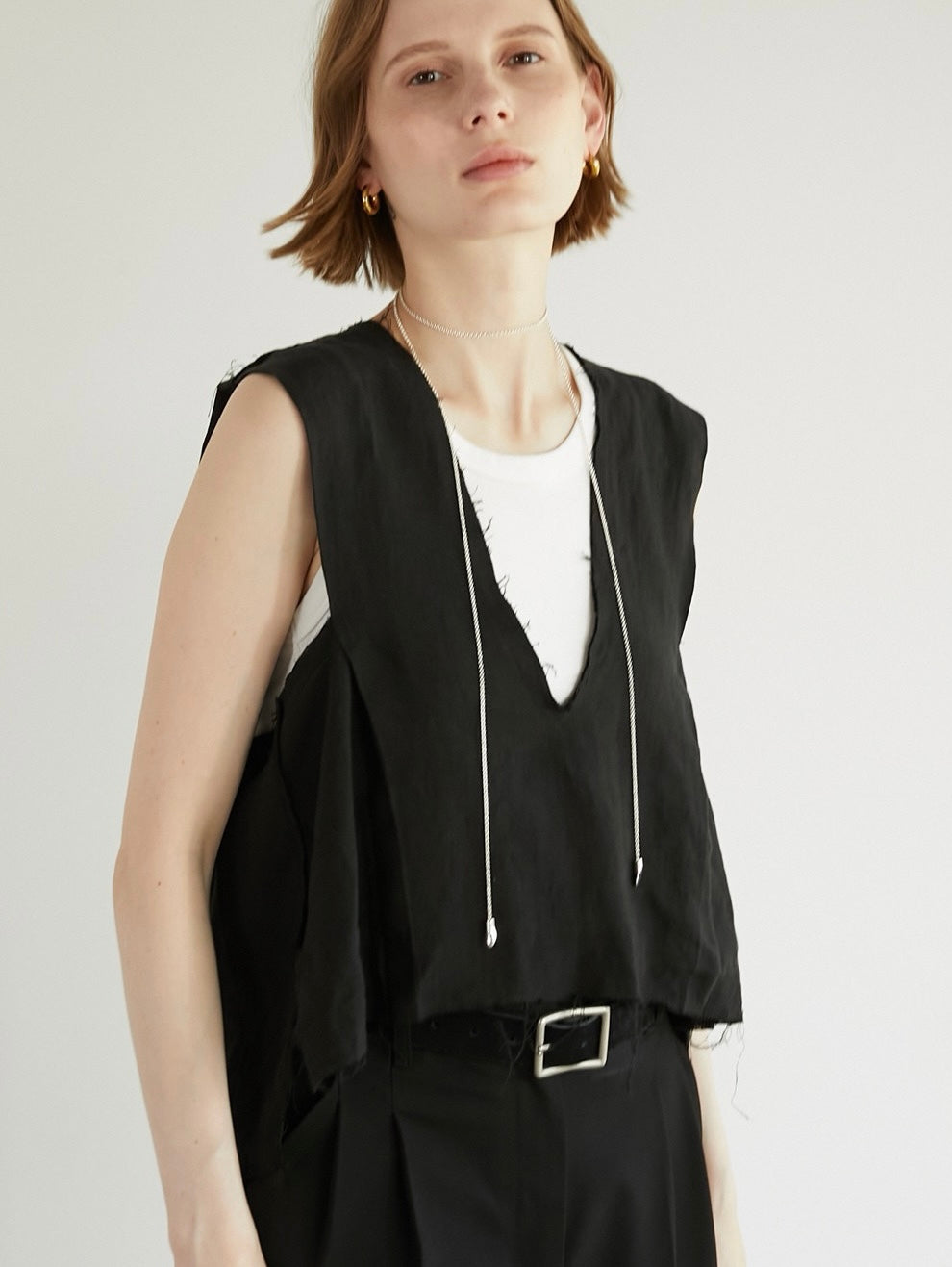 natural v neck blouse