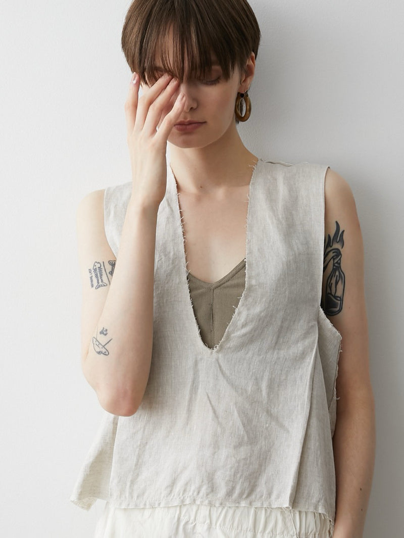 natural v neck blouse