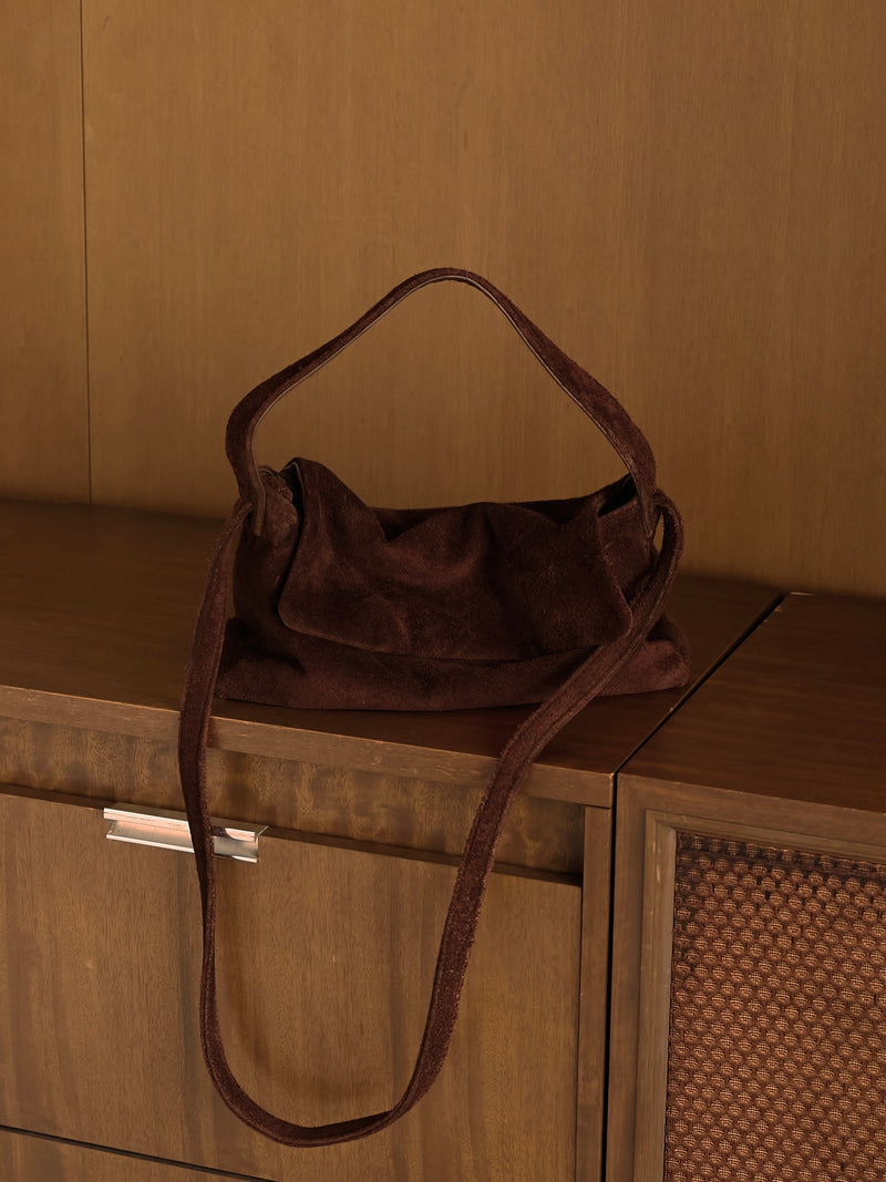 double shoulder suede bag[suede]