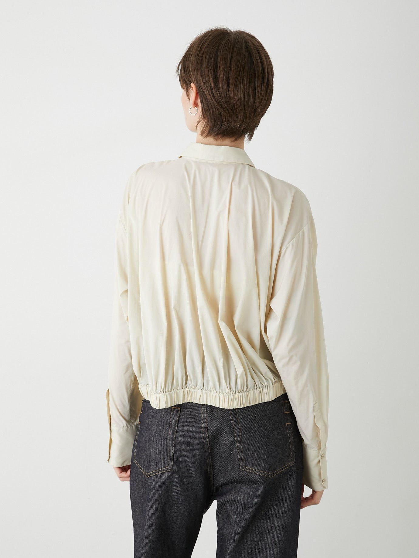 ブラウス シャツ 「LA PEAU DE GEM」softteck gather shirt/ソフトテックギャザーシャツ レディース la peau de gem ブラウス シャツ 「LA PEAU DE GEM」softteck