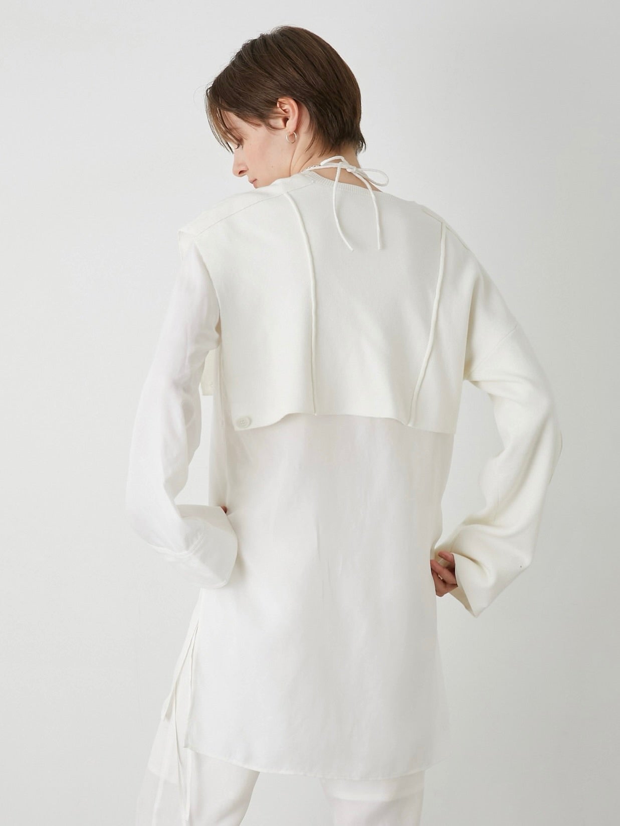 SALE]pintuck asymmetry knit – LA PEAU DE GEM