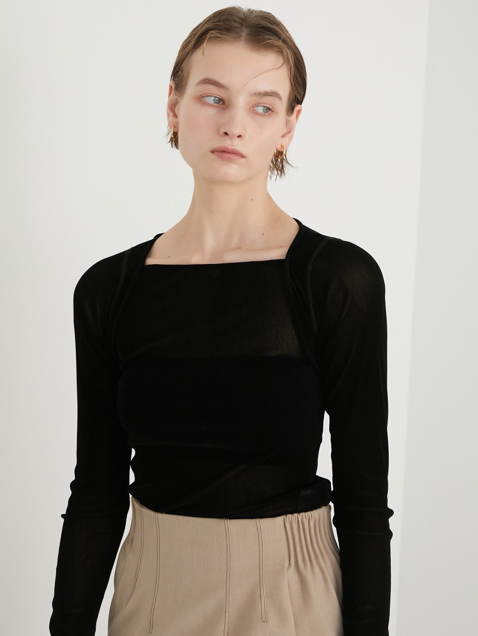 LA PEAU DE GEM bolero set linen jacket｜レディース