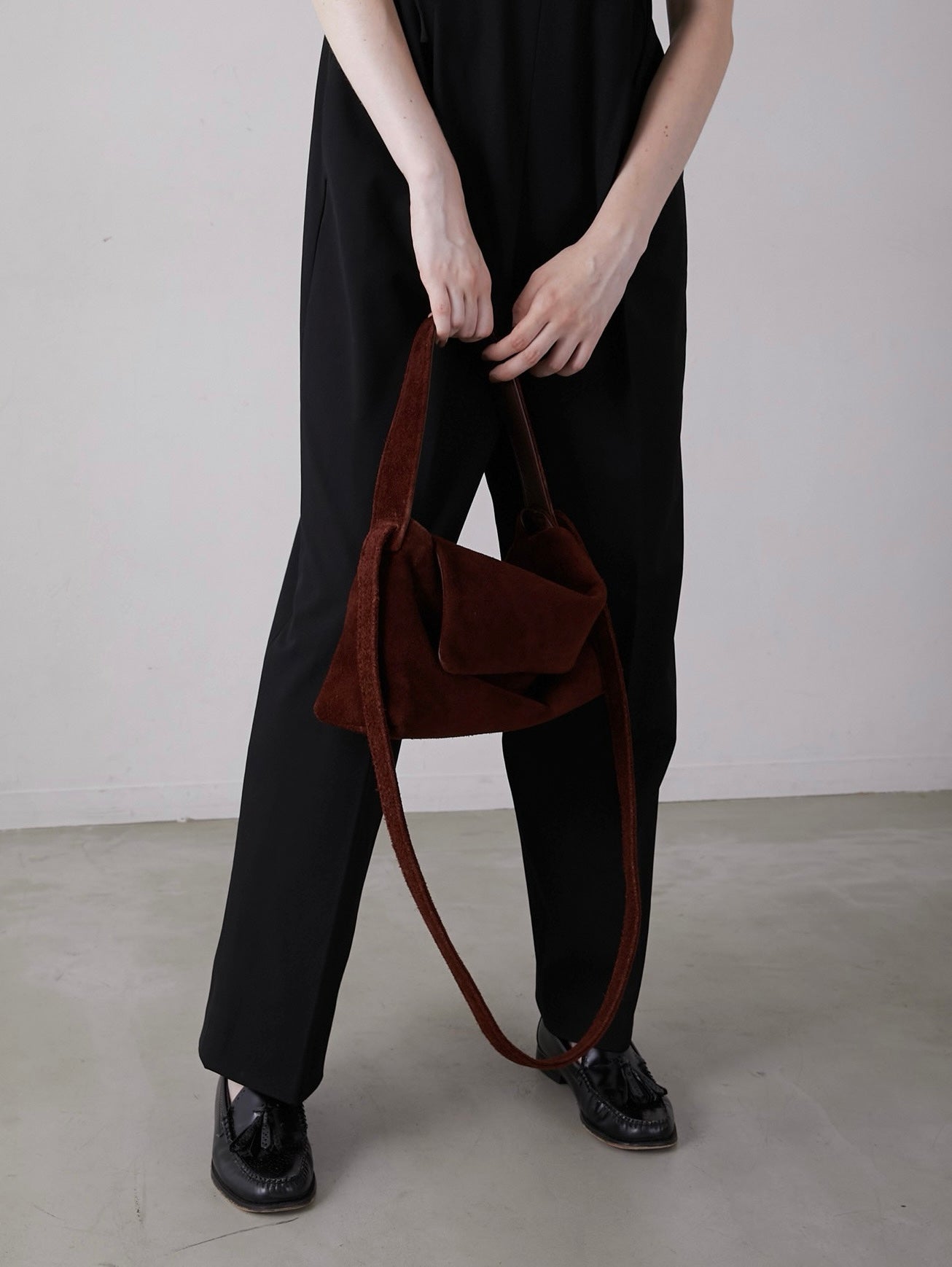 double shoulder suede bag[suede] – LA PEAU DE GEM