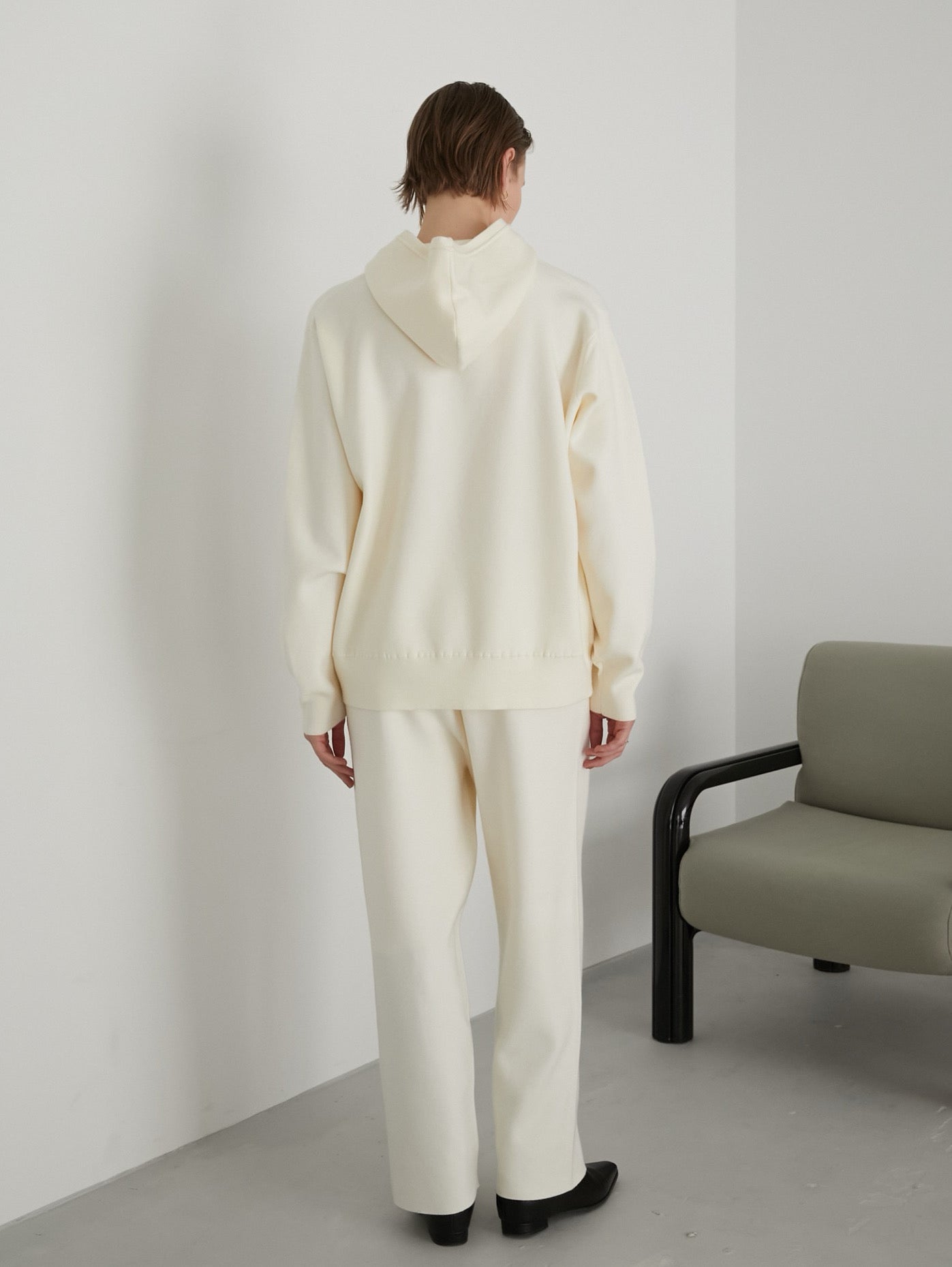 lapeaudegem smooth knit ニットパーカーグレー