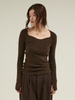 heart neck rib knit