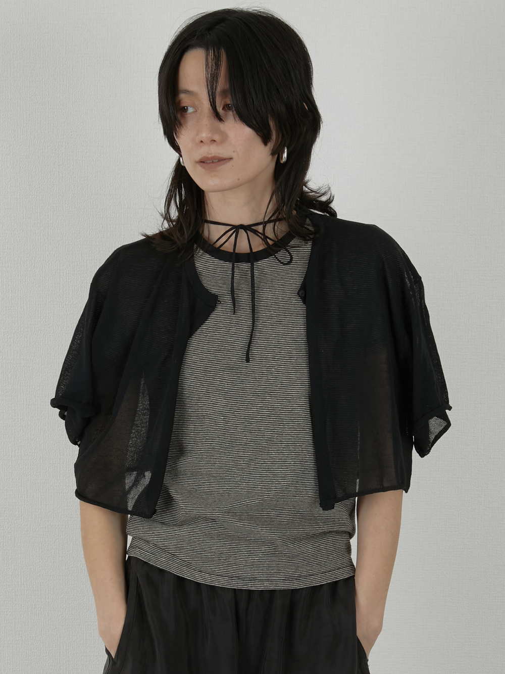 sheer short cardigan