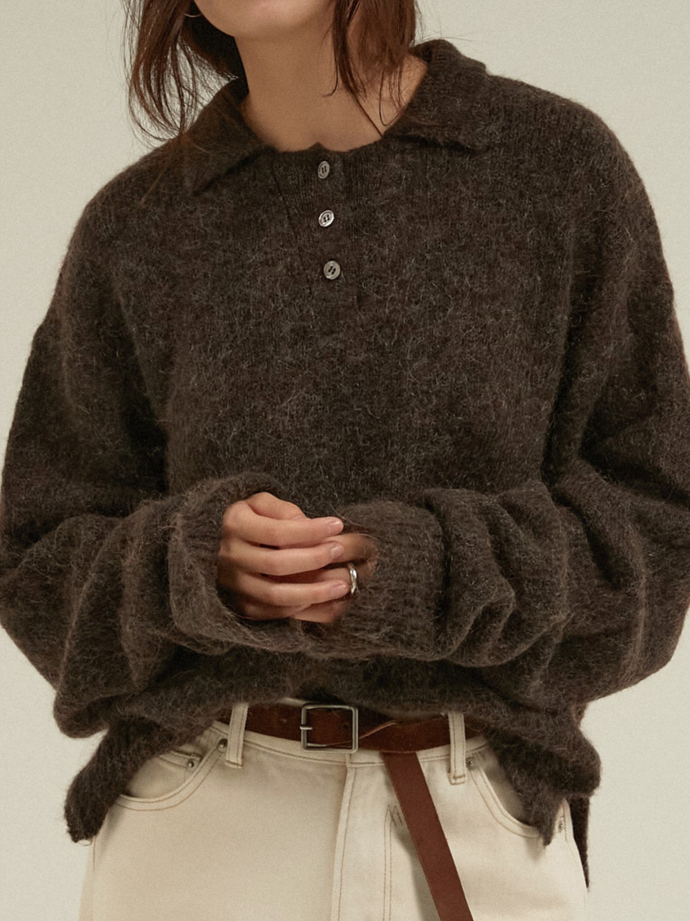 foggy polo knit