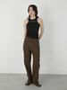 high waist straight denim pants
