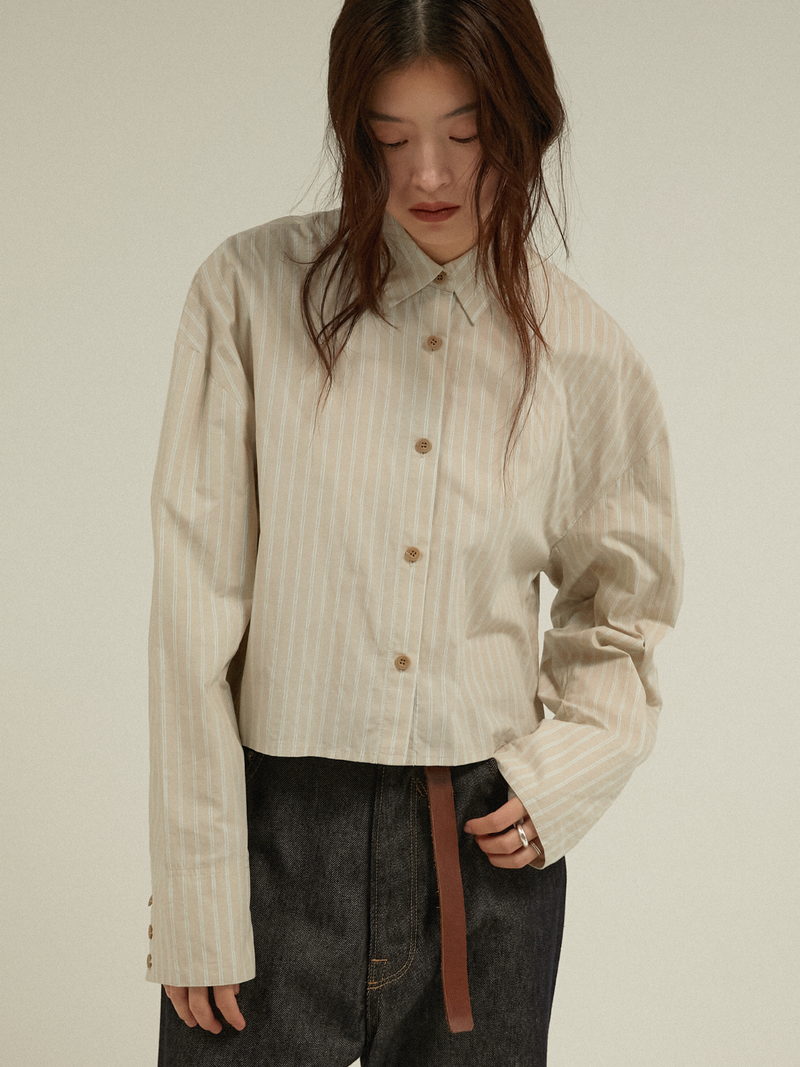 stripe cropped shirt