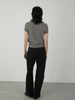 high waist straight denim pants