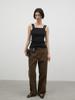 high waist straight denim pants