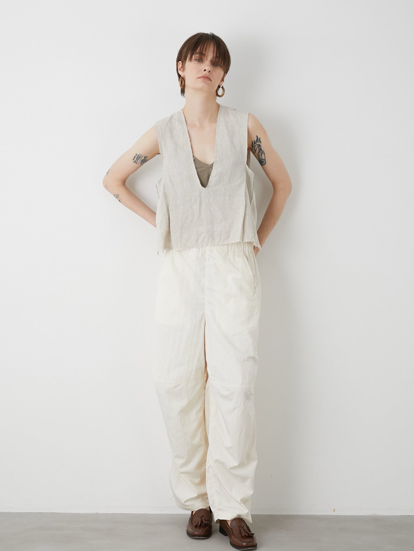 パンツ LAPEAUDEGEM puckering nylon pants puckering nylon pants – LA PEAU DE GEM