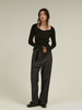heart neck rib knit
