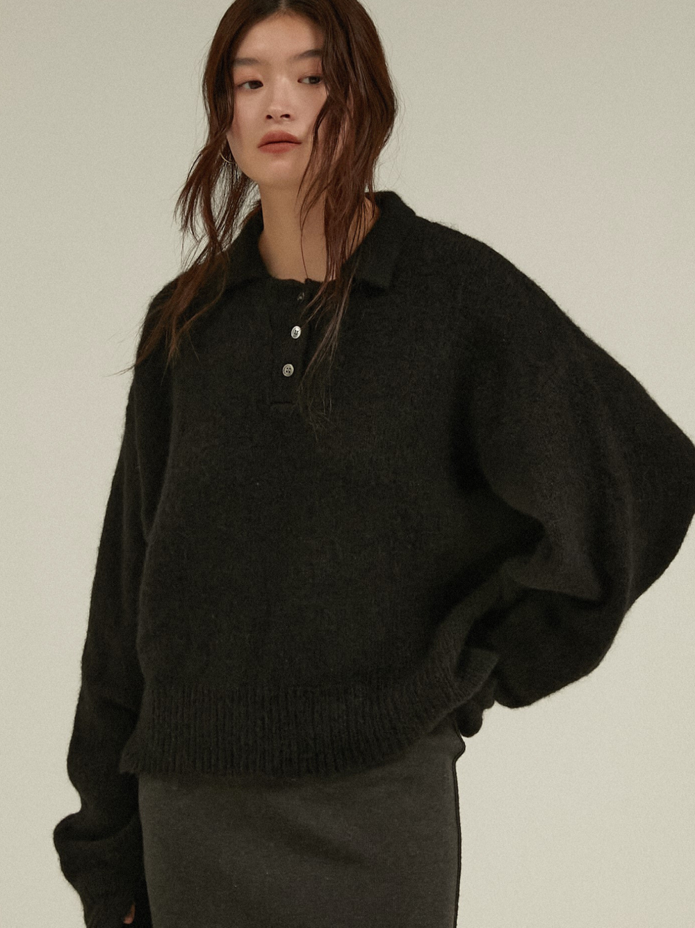 foggy polo knit