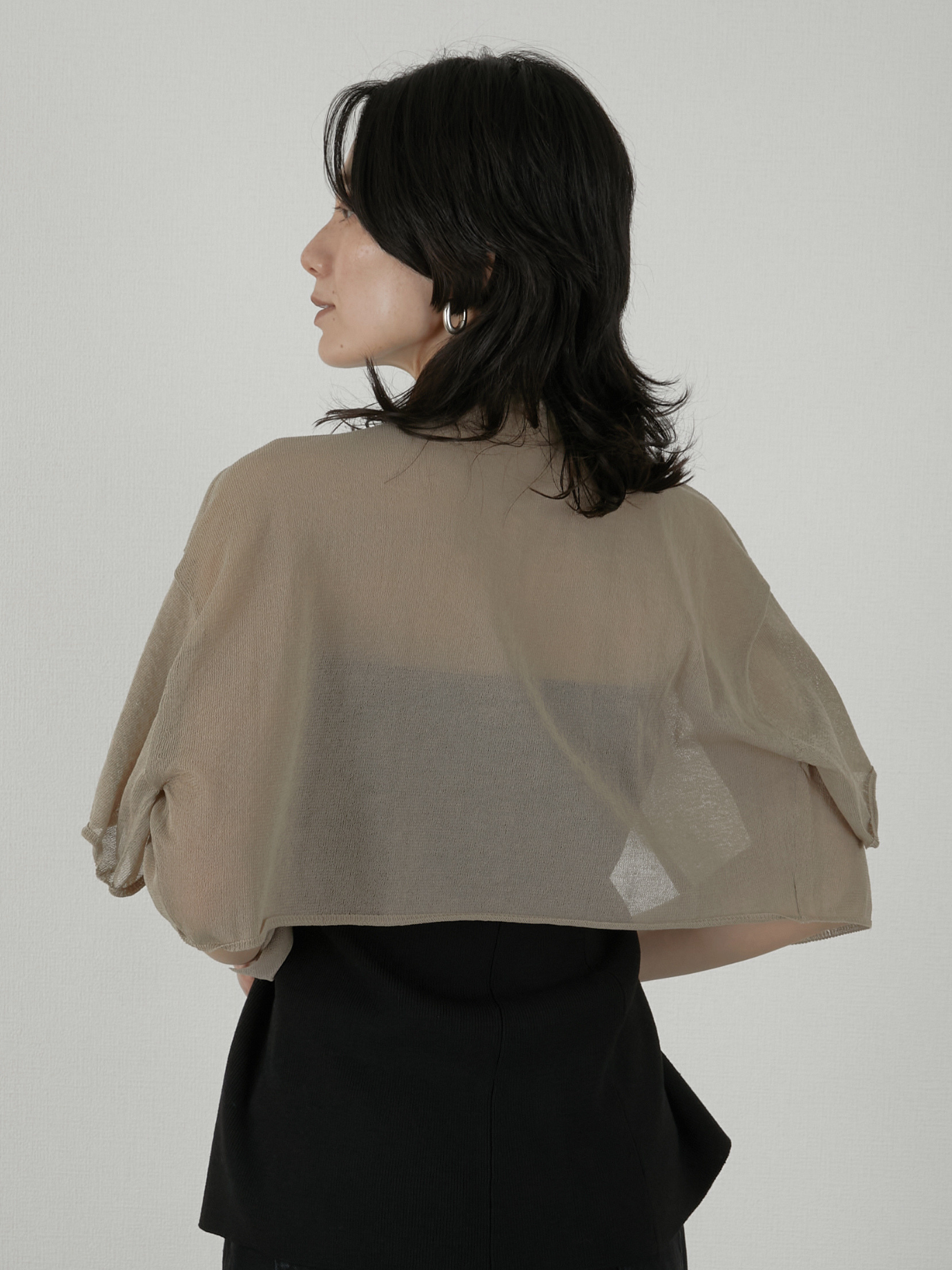 トップス LA PEAU DE GEM sheer short cardigan sheer short cardigan – LA PEAU DE GEM