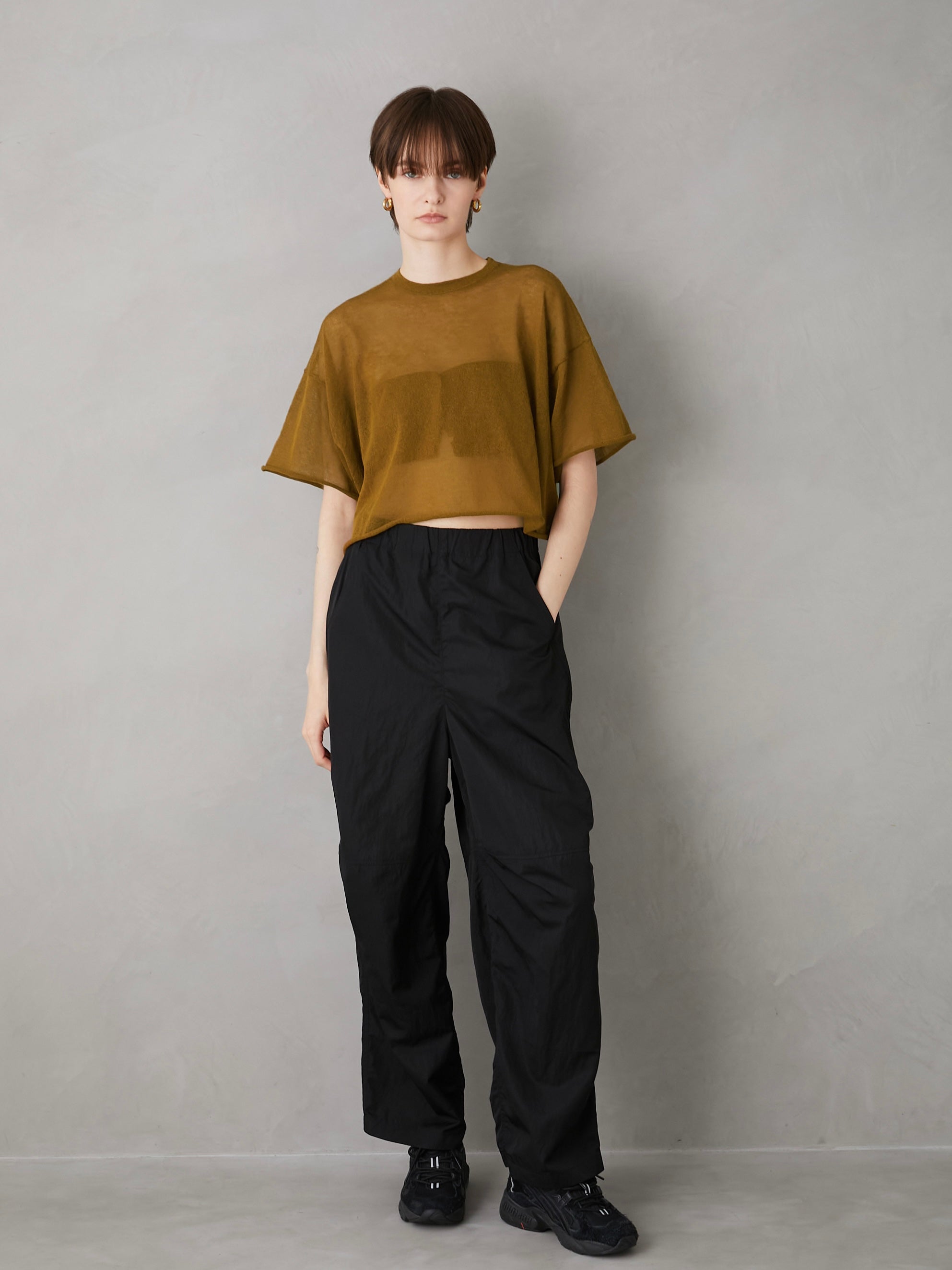 パンツ LAPEAUDEGEM puckering nylon pants puckering nylon pants – LA PEAU DE GEM